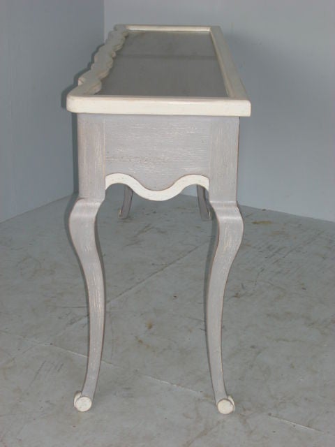 Grey/White Painted Avignon Style Console with Drawer 2
