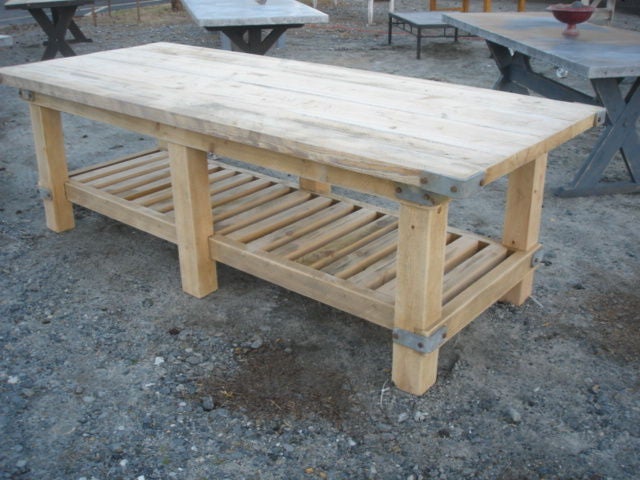 Custom Cypress Wood Kitchen Island Work Table 2