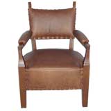 Montana Leather Upholstered Chair with Nail Head Trim