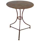 Round Burnished Red Metal Bistro Table