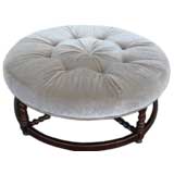 Mohair Tufted Round English Ottoman