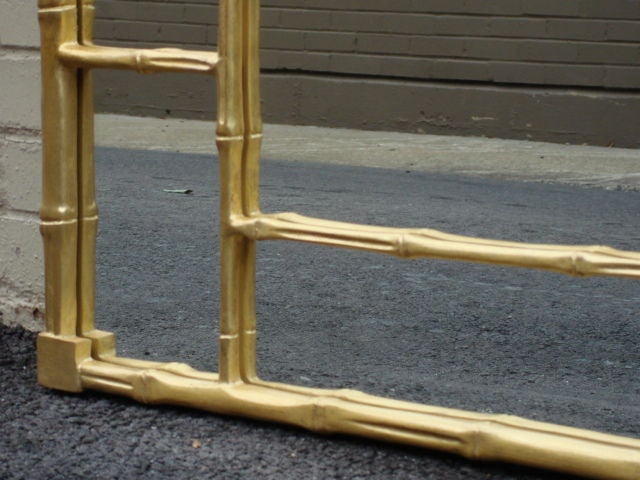 Contemporary Chinese Gold Bamboo Mirror