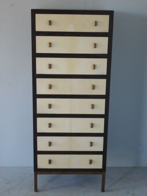 American Patricia Vellum and Wood Lingerie Chest