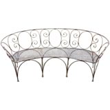 English Curved Back Metal Garden Bench