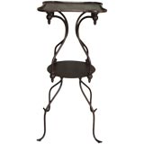 Spiral Metal Side Table with Shelf