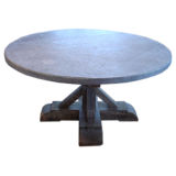 Round Teak & Blue Stone Dining Table