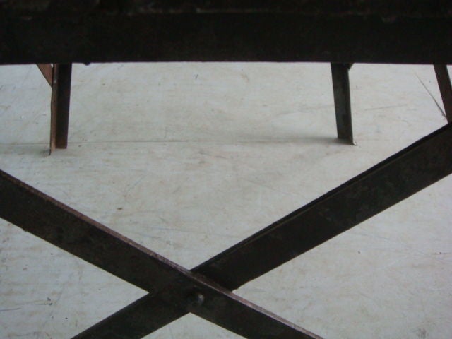 Mid-20th Century Belgian Side Table with Cross Base