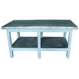 Zinc Top Kitchen Island/ Buffet with Cypress Base