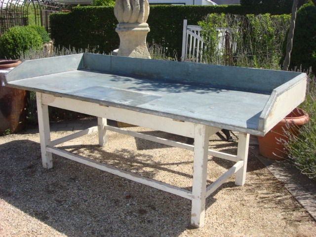 Zinc Top Belgian Potting Bench For Sale at 1stDibs