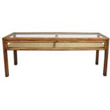 Antique Bamboo and Glass Console