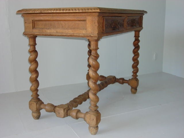 Carved Wood Fox Motif Desk 2