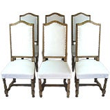 Set of Six Provance Muslin Dining Chairs