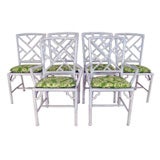 Set of 6 Vintage Aluminum Bamboo Dining Chairs