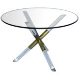 Round Lucite & Glass Dining Table