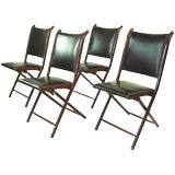 Antique Leather Folding Chairs