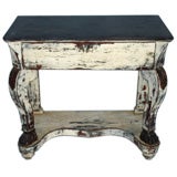 Slate Topped French Painted Console Table with Shelf
