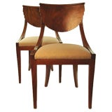 Pair of Mahogany Klismos Chairs with Scallop Detail