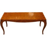 Italian Marquetry Coffee Table with Cabriole Legs