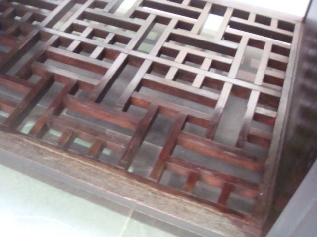 Lacquered Chines Partner's Desk with Lattice Shelf In Excellent Condition In New York, NY