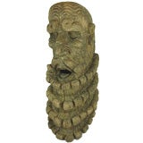 Used Neptune Heavily Hand Carved Italian Wood Mask
