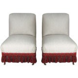 Pair of Linen Chaffuesses with Original Fringe
