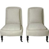 Pair of French Chaffuesses in Linen