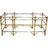 Vintage Three Tier Gilded Faux Bamboo Console
