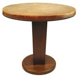 Round Leather Top French Pedestal Base Side Table Round Leather Top French Pedestal Base Side Table