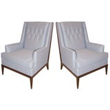 Pair of Robsjohn Gibbings Walnut Club Chairs