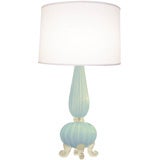 Barovier Opalescent Blue and Clear Glass Footed Lamp