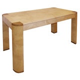 Karl Springer Angular Leg, 2 Drawer Goat Skin Desk