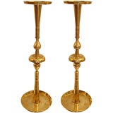 Vintage Pair of Tommi Parzinger Brass Candlesticks