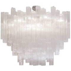 Venini Large Clear Glass Chandelier 6