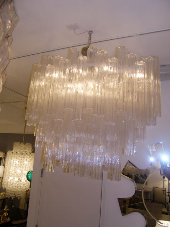 Venini Large Clear Glass Chandelier