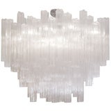 Venini Large Clear Glass Chandelier