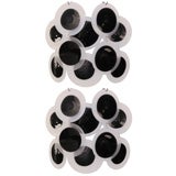 Pair of Vistosi Black & White Glass Disk Sconces