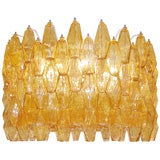 Venini Polyhedral Amber Glass Chandelier