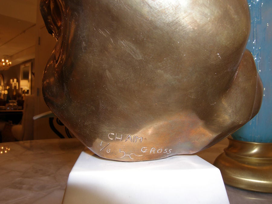 20th Century Chaim Gross Signed and Casting 1/6 Bronze Tumbler Sculpture For Sale