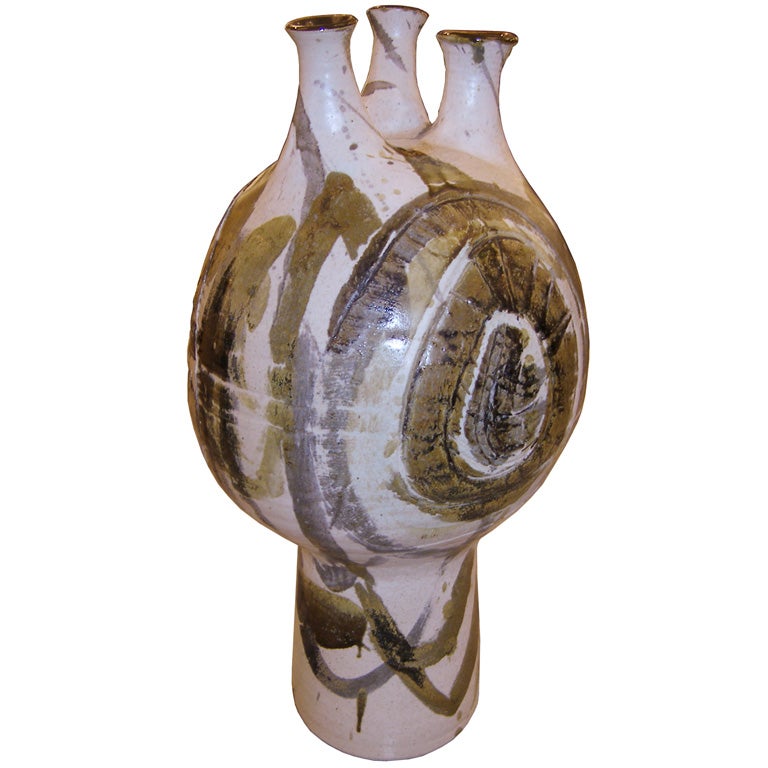 Susan Peterson Three Spouted Pottery Vessel For Sale