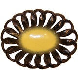 Vintage Vallauris Looped Edge Ceramic Bowl with Yellow Center
