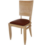 Set of 6 Jean-Charles Moreux Cerused Oak Dining Chairs