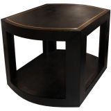 Signed Karl Springer Black Python and Brass Table
