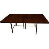 Harvey Probber Rosewood Dining Table with Brass Details