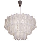 Orrefors 3 Tiered Crystal Chandelier 8