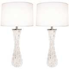 Pair of Orrefors Crystal Lamps 9