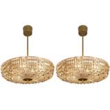 Pair of Carl Fagerlund for Orrefors Crystal Chandeliers