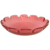 Barovier Scalloped Pink Bowl with Gold Inclusions