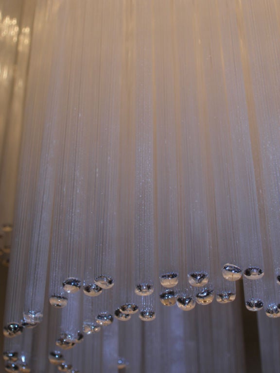 Venini Tiered Fluted Glass Rod Chandelier at 1stDibs