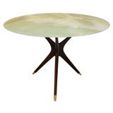 Italian Rosewood Dining Table with Green Onyx Top