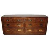 Campaign Style Chest in Oak with Brass Pulls by Henredon